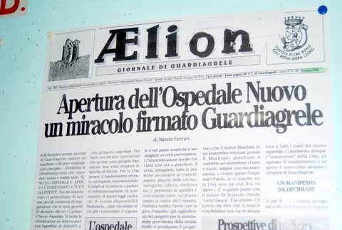 Foto della prima pagina storica dopo l'apertura del nuovo ospedale