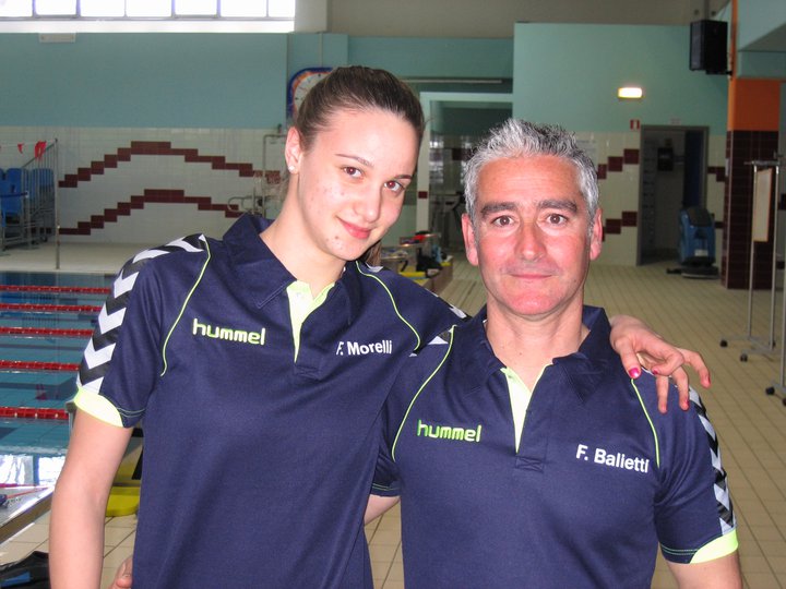 L'atleta Francesca Morelli con il suo allenatore F. Balietti